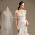 Fashion Lace Embroidered Bride Gown Bondage Low Back gown wedding dresses